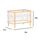 Ver imagem 5 de Berço de Madeira 2 em 1 Linha Softy Móveis Quater 92x136x77 cm (a X L X P) - Cor Branco com Carvalho