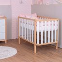 Ver imagem 6 de Berço de Madeira 2 em 1 Linha Softy Móveis Quater 92x136x77 cm (a X L X P) - Cor Branco com Carvalho