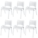 Ver imagem 2 de Cadeira Iso Base Branco Escola, Escritório Branco Kit 6 Un