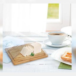 Conjunto Migalheira de Pão em Madeira e Porta Frios de Bambu com Tampas Mesa Posta Café - 3