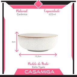 Aparelho de Jantar 16 Peças Cerâmica Caoba Bege - 5