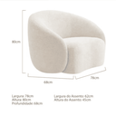 Ver mais imagens de Kit Sofá 3 Lugares 180cm e 2 Poltronas Orgânico Luxo Recepção Sala de Estar e Tv Amore Linho Bege- M