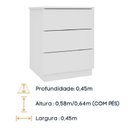 Ver imagem 6 de Mesa de Cabeceira 3 Gavetas 45cm Veronna:neve