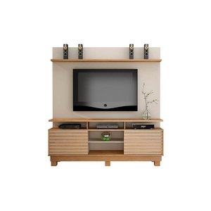 Estante Home Theater para Tv até 60 Polegadas 2 Portas Texas Off White/cinamomo Valdemóveis