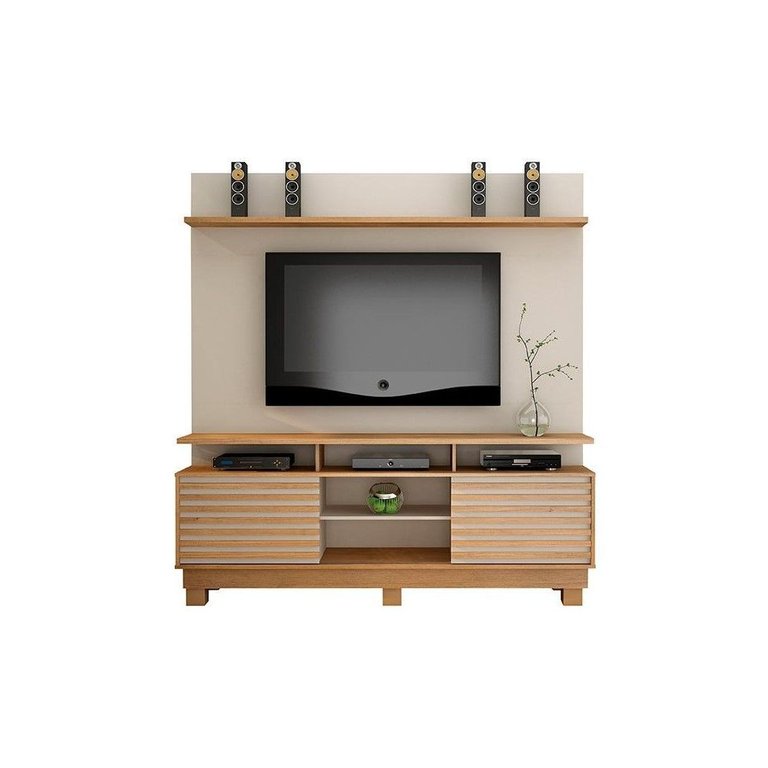 Estante Home Theater para Tv até 60 Polegadas 2 Portas Texas Off White/cinamomo Valdemóveis Estante Home Theater para Tv até 60 Polegadas 2 Portas Texas Off White/cinamomo Valdemóveis