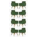 Ver imagem 1 de Kit 08 Cadeiras Poltronas Decorativa - Escritório - Recepção Cor:verde