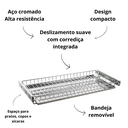 Ver imagem 2 de Escorredor Slim Deslizante 770mm Cromado 7096 Gtb