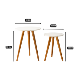 Kit 2 Mesinhas Canto e Apoio Pe Palito 35x40 35x50 Decorativa - 4