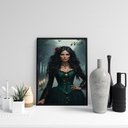 Ver imagem 2 de Quadro Pombagira da Figueira 33x24cm - com Vidro:moldura Preta