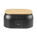 Ver imagem 2 de Porta Pão Black em Metal com Tampa Bambu ou