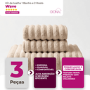 Ver imagem 5 de Jogo de Toalha Banho Banhão e Rosto Wave 3 Peças 100% Algodão Super Macio Premium Casa Dona