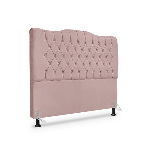 Cabeceira de Cama Box Casal 140cm Dunas - Veludo Rose
