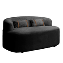 Ver imagem 5 de Banco Orgânico 2 Lugares Sofá Roma Sala Almofadas 140cm Bouclé:preto