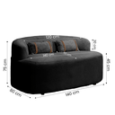 Ver imagem 4 de Banco Orgânico 2 Lugares Sofá Roma Sala Almofadas 140cm Bouclé:preto