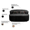 Ver imagem 3 de Banco Orgânico 2 Lugares Sofá Roma Sala Almofadas 140cm Bouclé:preto