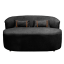 Ver imagem 2 de Banco Orgânico 2 Lugares Sofá Roma Sala Almofadas 140cm Bouclé:preto