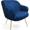 Ver imagem 6 de Poltrona Decorativa Jade Pés Palito Gold Veludo Azul - Nexta Casa