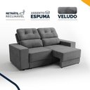 Ver imagem 2 de Sofá Retrátil e Reclinável 3 Lugares Espuma Fibra Siliconada Maringá 180cm