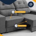 Ver imagem 7 de Sofá Retrátil e Reclinável 3 Lugares Espuma Fibra Siliconada Maringá 180cm