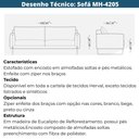 Ver imagem 6 de Sofá 3 Lugares Mh-4205 Herval 235 Cm (larg) Madeira Maciça Estofado Bege Base Laca Fosca Grafite