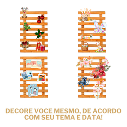 Treliça de Madeira Painel Jardim Vertical 4 Pcs Floreira - 4