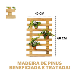 Treliça de Madeira Painel Jardim Vertical 4 Pcs Floreira - 5