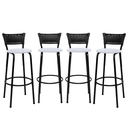 Ver imagem 1 de Kit 4 Banquetas para Bancada Banco Alto Junco Preto Balcão Cozinha Gourmet Bar Área de Lazer Piscina
