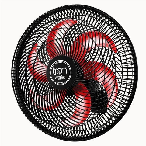 Ventilador Parede Lorena Preto Oscilante 127v Pás Vermelho