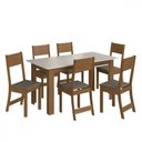 Ver imagem 2 de Conjunto de Mesa 1,50cm Belgica com 6 Cadeiras Indekes Freijo/off White/cacau