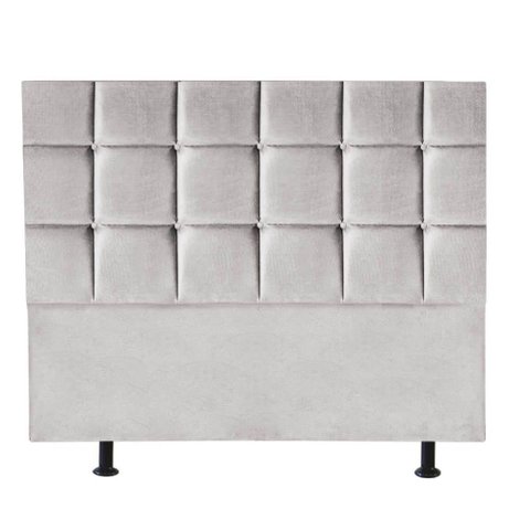 Cabeceira Estofada Cama Box Casal Queen 160cm Espanha Suede Cinza Claro- Mabe Magazine