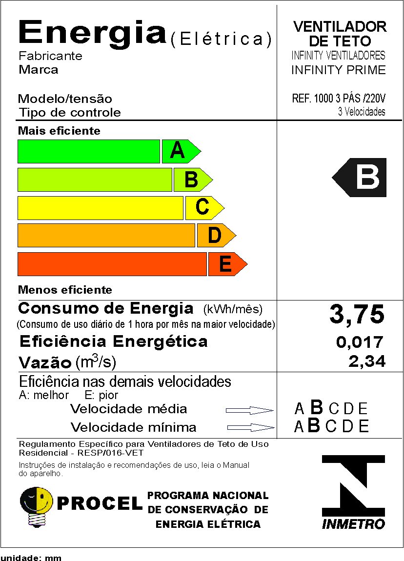 Ventilador de Teto Infinity Max Chocolate 3 Pás MDF Mogno 220V 1005 - 3