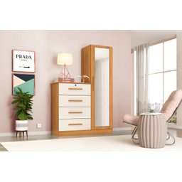 Cômoda Samira Carvalho Off White com Espelho - 5