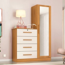 Cômoda Samira Carvalho Off White com Espelho - 1