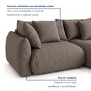 Ver mais imagens de Sofá Cama Modular Orgânico Retrátil 4 Lugares com Almofadas 280cm Malibu