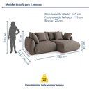 Ver imagem 4 de Sofá Cama Modular Orgânico Retrátil 4 Lugares com Almofadas 280cm Malibu