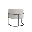 Ver imagem 3 de Poltrona Corino Decorativa Lua Recepção Base Ferro Black Bege