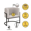 Ver imagem 6 de Poltrona Corino Decorativa Lua Recepção Base Ferro Black Bege