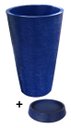 Ver imagem 3 de Kit Vaso Planta + Prato 75x50 Redondo Cônico Polietileno BGPLASTICOS AZUL ESCURO 013
