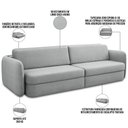 Ver imagem 4 de Sofá Retrátil Reclinável para Sala Living 3 Lugares Jacob 194cm T03 Linho Cinza Urano - Lyam