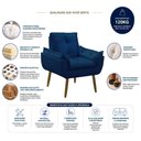 Ver mais imagens de Sofá Conjunto Poltrona e Sofá Pequeno 2 Lugares 140cm Azul Marinho Suede