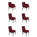 Ver imagem 1 de Kit 4 Cadeiras Germany + 2 Germany Retro Suede Vinho Dominic Decor