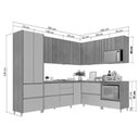 Ver imagem 7 de Cozinha Modulada Nesher Rainha Gourmet 9 Peças (4aéreos+4balcões+1paneleiro) C9p34 Nature/verde-