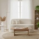 Ver imagem 1 de Sofá Ondulado Orgânico Pequeno 2 Lugares Sala Bouclé