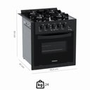 Ver imagem 3 de Fogão de Piso Venax Picasso Line de Embutir 4 Bocas a Gás Preto Fosco 30258