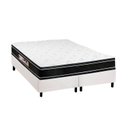 Ver imagem 1 de Cama Box King: Colchão Espuma Castor D33 Black e White Double Face + Base CRC Courano White(193x203)