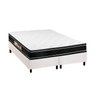 Cama Box King: Colchão Espuma Castor D33 Black e White Double Face + Base CRC Courano White(193x203) - 1