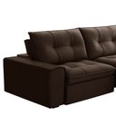 Ver imagem 3 de Sofá Retrátil Reclinável 3 Lugares 210cm Argon F05 Veludo Marrom - Mpozenato