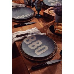 Prato Raso Tramontina Churrasco Stone em Porcelana Decorada 28 Cm Tramontina - 3