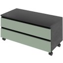 Ver imagem 1 de Balcão para Gabinete de Banheiro 2 Gavetas com Rodízios Mármore Lunar/Verde Mar