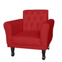 Ver imagem 1 de Poltrona Decorativa Classic Capitonê Suede Diversas Cores - DS Estofados - Vermelho